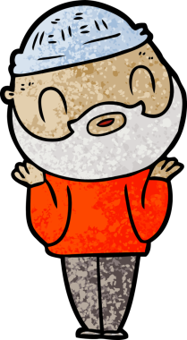 Bir insan tarafından çizilmiş sakallı bir adam.