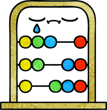 Bir insan tarafından çizilmiş abaküsün retro grunge desen karikatürü.