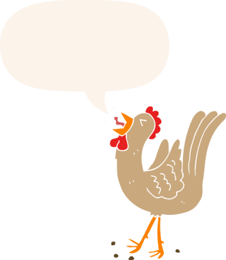 Karikatür ötüşü. Konuşma baloncuğu ile bir insan tarafından çizilmiş.