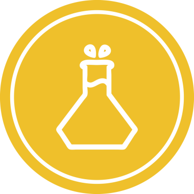 Bir insan tarafından çizilmiş dairesel bilim deneyleri simgesi