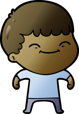 Bir insan tarafından çizilmiş mutlu çocuk çizgi filmi.