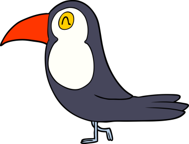 Bir insan tarafından çizilmiş bir Toucan çizgi filmi.