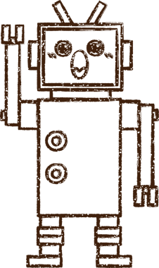 Robot Kömür Bir insan tarafından çizilmiş