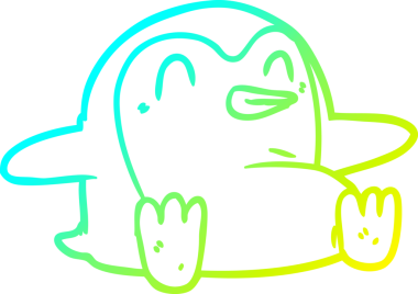 Bir insan tarafından çizilmiş bir penguen karikatürü.