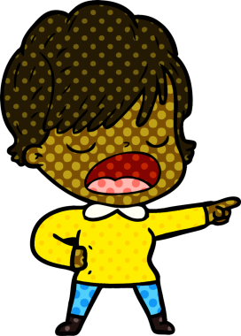 Bir insan tarafından çizilmiş bir karikatür kadın konuşuyor.