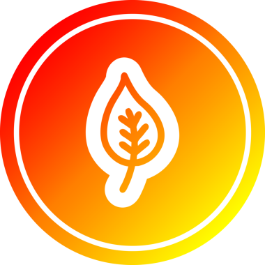 Bir insan tarafından çizilmiş doğal yaprak dairesel simgesi.