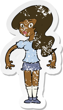 Bir insan tarafından çizilmiş bir karikatürün gerilimli çıkartması.