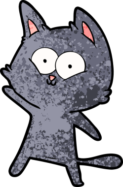 Bir insan tarafından çizilen çizgi film kedisi.