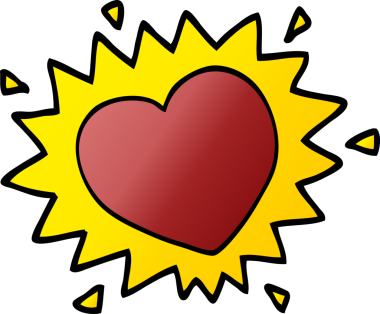 Bir insan tarafından çizilmiş karikatür aşk kalbi