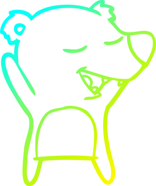 Bir insan tarafından çizilen çizgi film ayısının soğuk gradyan çizgisi.