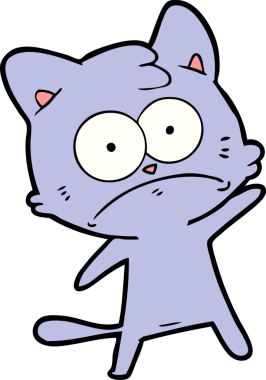 bir insan tarafından çizilmiş sinirli bir kedi.