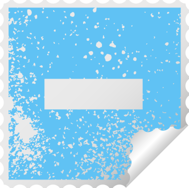 Bir insan tarafından çizilmiş eksi bir sembolün kare soyulmuş çıkartması.