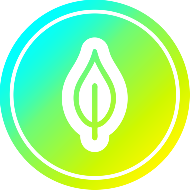 Bir insan tarafından çizilmiş doğal yaprak dairesel simgesi.