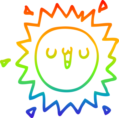 gökkuşağı gradyan çizgi çizimi bir insan tarafından çizilmiş bir çizgi güneş