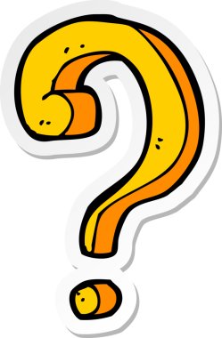 Bir insan tarafından çizilmiş bir soru işaretinin çıkartması.