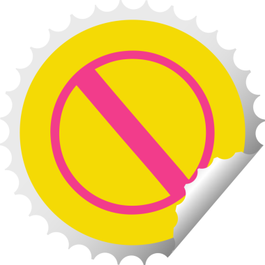 Bir insan tarafından çizilmiş işaretin dairesel kabuk soyma etiketi.