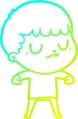 Bir insan tarafından çizilmiş soğuk gradyan çizgi film karakteri.