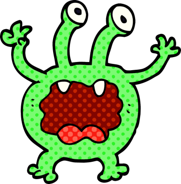 Bir insan tarafından çizilmiş karalama canavarı.