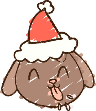 Bir insan tarafından çizilen Noel Köpeği Tebeşiri