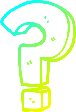 Bir insan tarafından çizilen soru işaretinin soğuk gradyan çizgisi