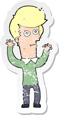 Bir insan tarafından çizilmiş bir karikatürün gerilimli çıkartması.