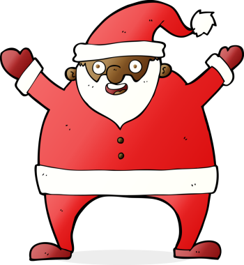 Bir insan tarafından çizilmiş Noel Baba çizgi filmi.