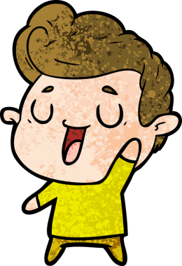 Bir insan tarafından çizilmiş mutlu çizgi film adamı.