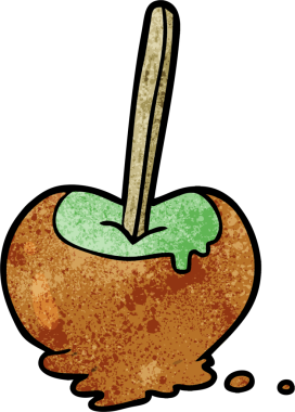 Bir insan tarafından çizilmiş elma şekeri çizgi filmi.