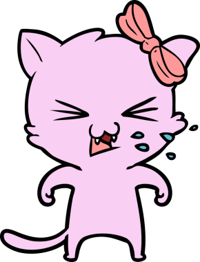 Bir insan tarafından çizilmiş çizgi film kedisi.