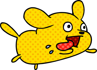 Bir insan tarafından çizilmiş kawai köpeği karikatürü.