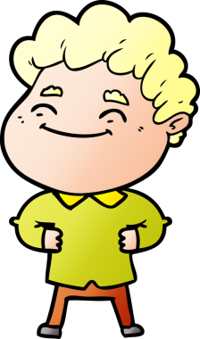 Bir insan tarafından çizilmiş çizgi film dostu bir adam.