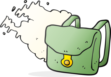 Bir insan tarafından çizilmiş serbest çizim sırt çantası.