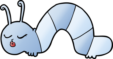 Bir insan tarafından çizilmiş karikatür tırtılı.