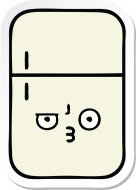 Bir insan tarafından çizilmiş şirin bir buzdolabı etiketi.