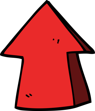 Bir insan tarafından çizilmiş karalama işaretli ok