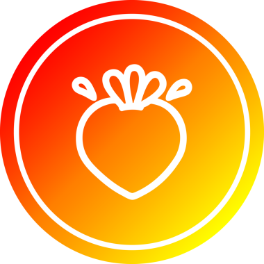 Bir insan tarafından çizilmiş taze meyve dairesel simgesi.