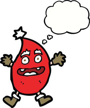 Bir insan tarafından çizilmiş düşünce baloncuğu olan komik bir Noel yaratığı.