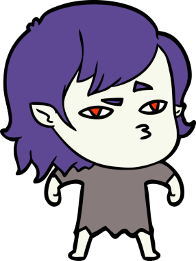 Bir insan tarafından çizilmiş vampir kız çizgi filmi.