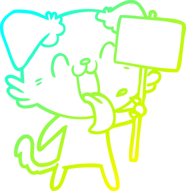 Bir insan tarafından çizilmiş soluyan bir köpeğin soğuk eğimli çizgisi.