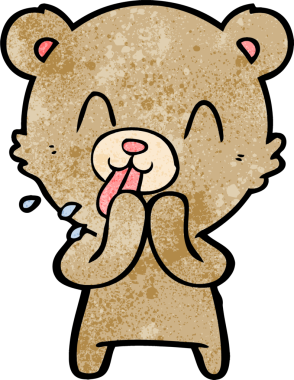 Bir insan tarafından çizilmiş kaba çizgi film ayısı.