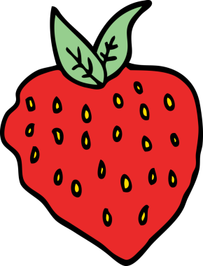 Bir insan tarafından çizilmiş karalama çileği.