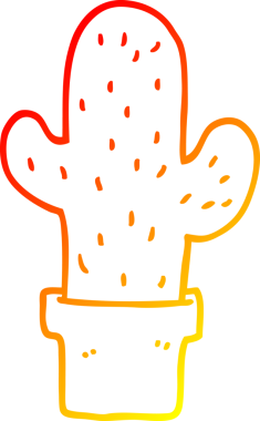 Bir insan tarafından çizilmiş bir kaktüsün sıcak çizgi çizimi