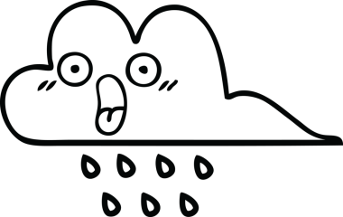 Bir insan tarafından çizilmiş yağmur bulutunun çizgi çizimi