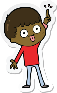 Bir insan tarafından çizilmiş karikatür adamın çıkartması.