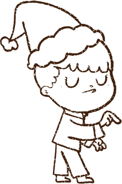 Bir insan tarafından çizilmiş Noel Adamı Kömürü