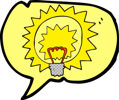 Bir insan tarafından çizilmiş serbest çizilmiş çizgi roman konuşma balonu çizgi film ampulü