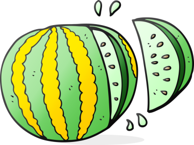 Bir insan tarafından çizilmiş karpuz karpuzu.