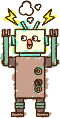 Bir insan tarafından çizilmiş korkmuş robot tebeşiri.