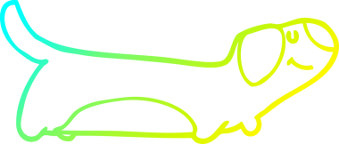 Bir insan tarafından çizilen çizgi film köpeğinin soğuk gradyan çizgisi.