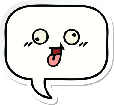 Bir insan tarafından çizilmiş şirin bir karikatür konuşma balonunun etiketi.